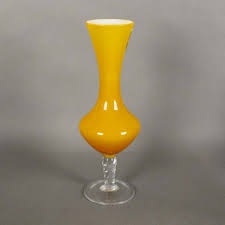 Yellow Glass Vase From Vetro Opale
