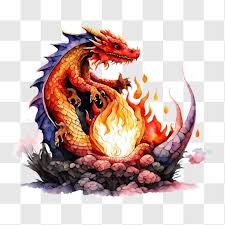 Dragon On Fire Ilration Png
