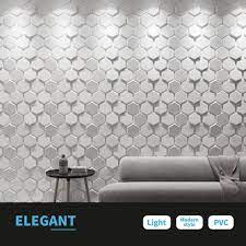 White Hexagon Design Pvc 3d Wall Panels