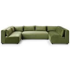 U Shaped Velvet Modular Sectional Sofa