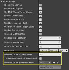 mesh distance fields properties in