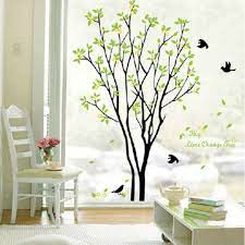 Large Tree Birds Leaves Wall Decal
