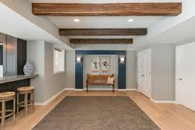 basement ceiling beams transitional