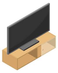 Tv Stand Isometric Icon Home Furniture