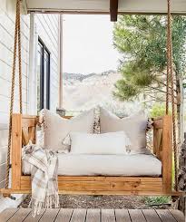 Oak Swing Bed With Seat Cushion Wooden