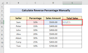 Calculate Reverse Percentage In Excel