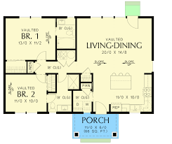 Craftsman Cottage Vaulted Living Dining