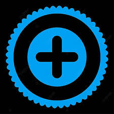 Create Flat Blue Color Round Stamp Icon