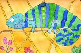 Watercolor Chameleon Art Lesson Deep