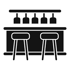 Bar Counter Table Icon Simple Vector