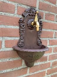 Cast Iron Wall Fountain With Tap Wall