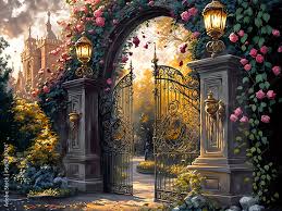 Wrought Iron Gate Autumn Romantic