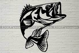 Bass Fish Svg Dxf Files For Plasma