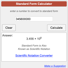Standard Form Calculator Math
