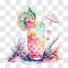 Tropical Cocktail With Umbrella