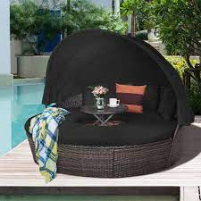 Circular Daybed With Retractable Canopy