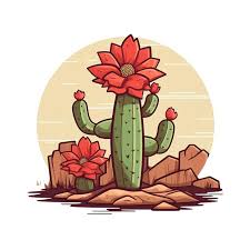 Logo Texas Ground Cactus With Small Flower