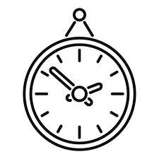 Wall Clock Icon Outline Vector Business