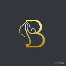 Letter B Beauty Face Logo Design Vector