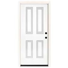 White Primed Steel Prehung Front Door