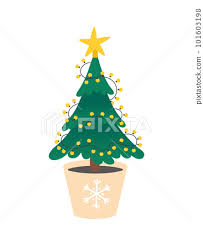 Tree In A Pot With Garlands