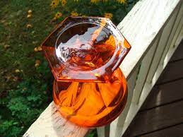 Viking Modern Fire Orange Art Glass