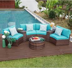 Brown Rattan Sofa Set