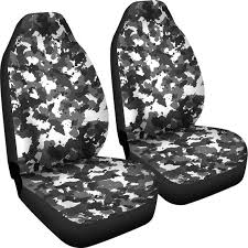 Snow Camo Car Seat Covers White Gray