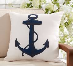 Anchor Icon Outdoor Throw Pillow