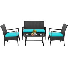 Patio Wicker Furniture Conversation Set