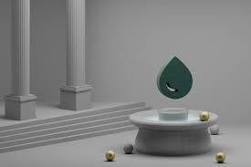 Water Drop Symbol Icon On A Fountain