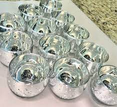 Silver Candle Holders Mercury Glass
