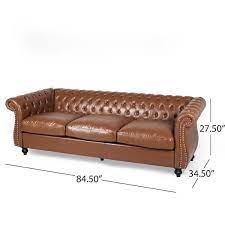 Faux Leather 3 Seat Chesterfield Sofa
