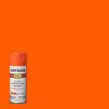 6 Pack Of 12 Oz Rust Oleum Brands 214084 Orange Stops Rust Protective Enamel Spray Paint Gloss