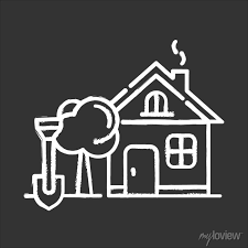 Home And Garden Chalk Icon Household