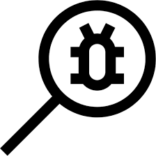 Magnifying Glass Bug Icon