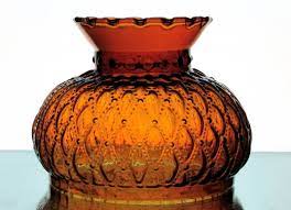 Glass Lamp Shade Amber Quilted Beads 6