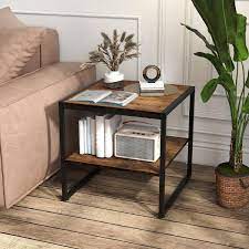 Honey Joy 20 In Brown Square End Table