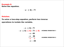 Math Example Solving Two Step