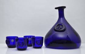 Cobalt Blue Viking Decanters And Cups