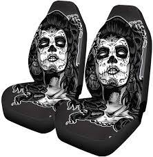 Car Seat Covers Gray Tattoo Woman