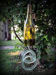 Wine Bottle Wind Chime Recycled Green