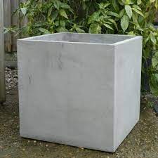 Grc Lightweight Grey Square Garden Pot