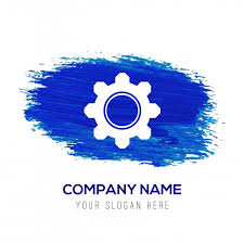 Setting Icon Blue Watercolor Background