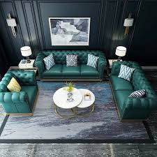 Green Leather Sofa 2024 Green