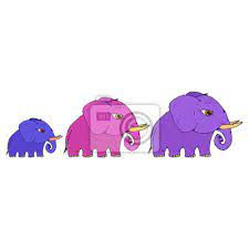 Three Cartoon Baby Elephant Posters