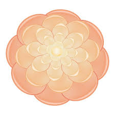 Gradient Red Camellia Icon Cartoon Of