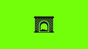 Brick Fireplace Icon Animation Stock