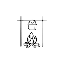 Campfire Hand Drawn Outline Doodle Icon