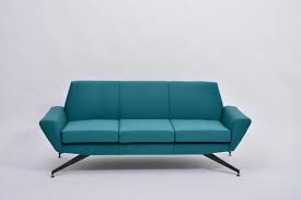 Mid Century Modern Sofa With Metal Base